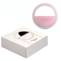 2 Pcs Selfie 36 USB LED Light Ring Flash Fill Clip Camera for iPhone for Samsung Mobile Phone PINK COLOR