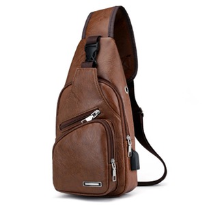 2 Pcs Vintage Mens PU Leather Shoulder Bags Function Travel Storage Bag Male Sling Waist Bag New Documents Storgage Chest Pack