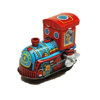 2 Pcs Vintage Wind Up Tin Toy Clockwork Spring LocomotivE Classic Toy