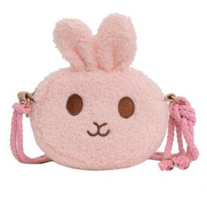 2 Pcs Winter Plush Cartoon Children Crossbody Bag Cute Little Rabbit Baby Girls Coin Purse Handbags Fashion Kids Small Shoulder Bags