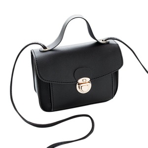 2 Pcs Women Casual Fashion Solid Color Single Shoulder Bag Sweet Style Mini Square Bag black