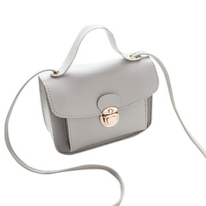 2 Pcs Women Casual Fashion Solid Color Single Shoulder Bag Sweet Style Mini Square Bag light grey