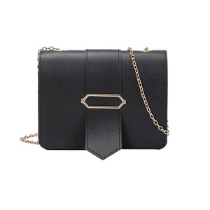 2 Pcs Women Fashion Chain Design Single-shoulder Crossbody Bag Casual Mini Square Bag black