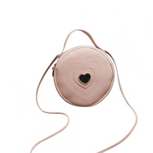 2 Pcs Women Fashion Elegant Round Solid Color Shoulder Bag Crossbody Bag Pink
