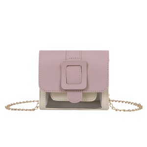 2 Pcs Women Mini Small Square Shoulder Bag PU Transparent Messenger Chain Handbags Chain Elegant Crossbody Shoulder Bag