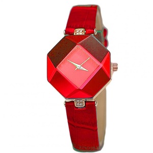 2 Pcs Women Simple Fashion High-precision Rhombus Quartz Watch red