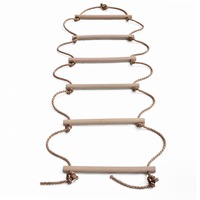200 x 30cm Six Sticks Wooden Climbing Rope Ladder Holds Up 150kg Toys Swings For Children Swing Outdoor Indoor