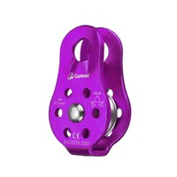 20KN Outdoor Double Axis Double Pulley Rock Climbing Crossing Cable Pulley Aerial Work Lifting Pulley Belay PURPLE COLOR