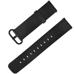 20mm Genuine Leather Strap Watch Band for Xiaomi Amazfit Bip Youth Smart Watch BLACK COLOR