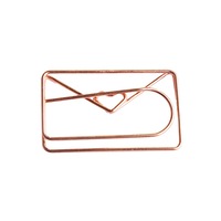 20pcs Rose Gold Love Paper Clip Creative Modeling Clip Metal Office Accessories Paperclips Metal Paper Clips Bookmark