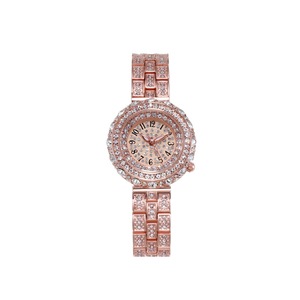 21cm 2965# Ladies Watch Trend Rose Gold Shiny Round Watch Fashion Waterproof Decorative Watch