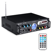 220V/12V HiFi Audio Power Amplifier Remote Control EU Plug Support FM USB SD Card bluetooth