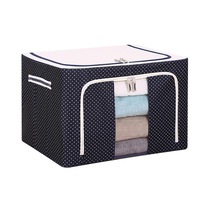 22L Small Steel Frame Storage Box Finishing Box Quilt Storage Box Folding Wardrobe Cloth Storage Bag with Lid