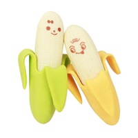 24 PCS Cute Banana Fruit Style Rubber Pencil Eraser Students Stationery School Supplies Random Color Delivery