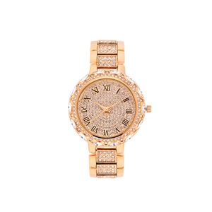 24cm 8095# Simple Gold Watch Ladies Watch Shiny Waterproof Steel Band Female Watch Roman Numeral Watch