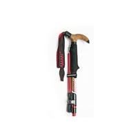 28cm 5-section T-shaped Outdoor Folding Trekking Pole Folding Stick Multifunctional Walking Stick Cane-Red