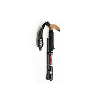 28cm 5-section T-shaped Outdoor Folding Trekking Pole Folding Stick Multifunctional Walking Stick Cane-Black