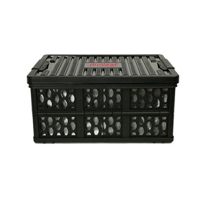 28L Car Foldable Plastic Storage Box Organizer Box with Waterproof Bag & Warning Sign Water Bucket BLACK COLOR