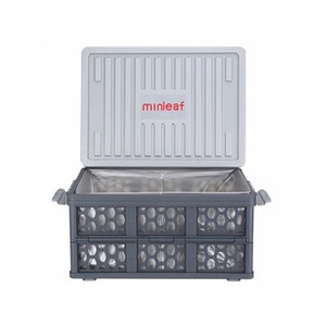 28L Car Foldable Plastic Storage Box Organizer Box with Waterproof Bag & Warning Sign Water Bucket GRAY COLOR