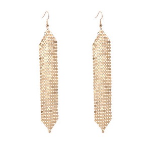 2Pair Tassels Long Earrings Sequins Geometric Drop Fashion Jewelry for Women