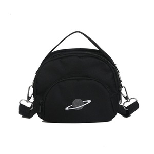 2PC Pure Color Messenger Bag Fashion Ladies Handbag Small Bag Mobile Phone Bag (Black)