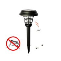 2PC Solar Powered Light, Mosquito and Insect Bug Zapper-LED/UV Radiation Outdoor Stake Landscape Fixture for Gardens, Pathways, and Patios