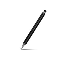 2PCS 2 In 1 Handwriting Capacitive Pen Transparent Suction Cup Dual Touch Point Reader High Stability Metal Painting Pen-Black