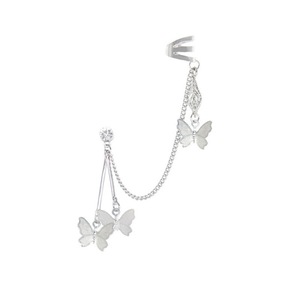 2PCS Alloy Butterfly Chain Pendientes Earrings for Women Accessories Fashion Jewelry