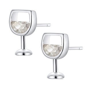 2PCS Alloy Wine Glass Earrings Female Drink Cup Earrings Fashion Jewelry
