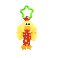 2Pcs Baby Rattles Toys Stroller Hanging Soft Cute Animal Doll Crib Bed Hanging Bells Toys(Chicken)
