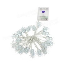 2Pcs Battery Powered 20 LED Spider String Light for Halloween Festival Decoration