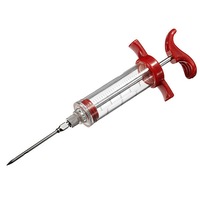 2PCS BBQ Barbecue Marinade Sauce Injector Turkey Needle Seasoning Syringe