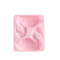 2Pcs Cartoon Flamingo Silicone Cake Decoration Baking Tool Cake Mold Jelly Pudding Moulds