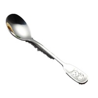 2Pcs Cartoon Kids Spoon Chinese Spoon Stainless Steel Soup Spoon With Long Handle Kitchen Serving Spoon