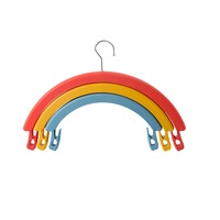 2Pcs Clothes Rack Creative Rainbow Rotating Racks Multifunctional Three-layer Bed Sheet Drying Rack Clothes Hanger with Pants Clip