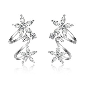 2PCS Copper Butterfly Star Flower Stud Earrings Jewelry