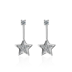 2PCS Copper Earrings for Women Wedding Couple Fashion Pentagram Party Jewelry Gifts