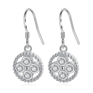 2PCS Copper Earrings Jewelry Woman Fashion Retro Round Hollow Earrings