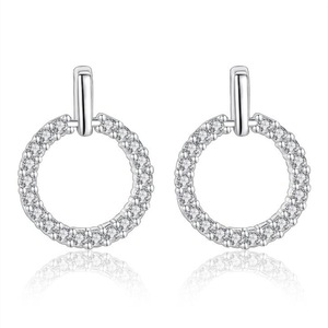 2PCS Copper Fashion Earrings Round Cutout Retro Cute Fashion Jewelry Earrings