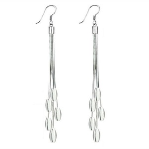 2PCS Copper Five Lines Long Section of Tassel Earrings Cute Earrings Fashion Vintage Jewelry