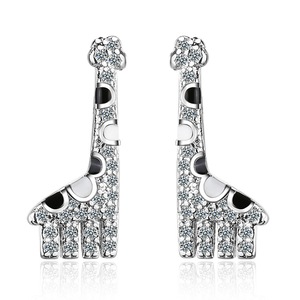 2PCS Copper Giraffe Design Creative Jewelry Simple Trendy Earrings for Women Birthday Present