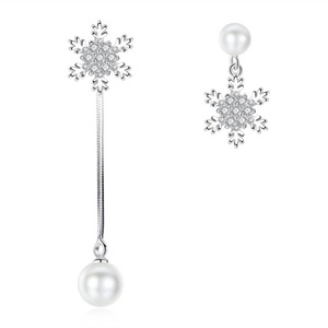 2PCS Copper Jewelry Fashion Woman Earring Retro Flower Long Tassel Earrings