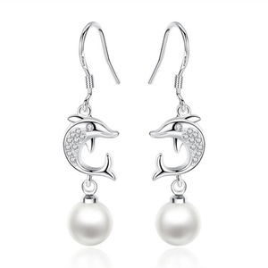 2PCS Copper Jewelry Fashion Woman Vintage Swan Long Tassel Hook Earrings