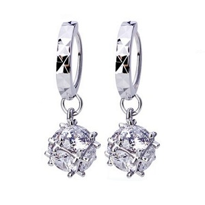 2PCS Copper Jewelry Woman Ornament Female Fashion Earrings