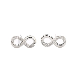 2PCS Copper Simple Bowknot Infinity Earrings for Women Fashion Wedding Jewelry