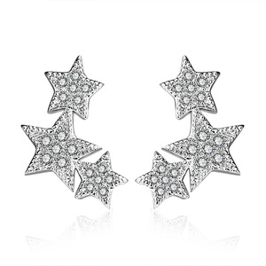 2PCS Copper Stud Earrings for Women Creative Trendy Wedding Jewelry Gifts
