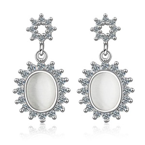 2PCS Copper Vintage Flower Trendy Drop Earrings for Women Lovers Charming Wedding Jewelry Accessories