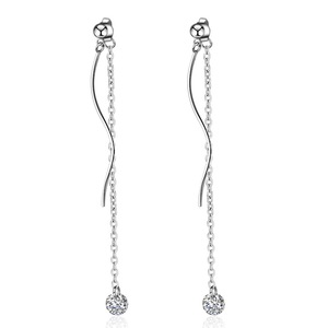 2PCS Copper Wave Tassel Earrings for Women Jewelry