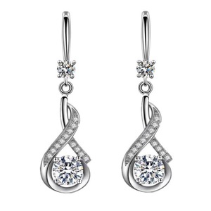 2PCS Copper Woman Fashion Jewelry Hollow Water Drop Hook Type Long Tassel Earrings