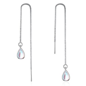2PCS Copper Woman Fashion Jewelry Retro Simple Long Tassel Earrings
